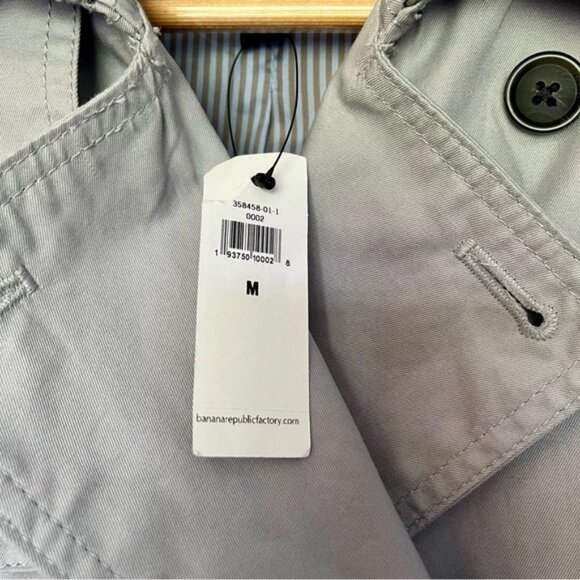 NWT Banana Republic Gray Trench Coat - Picture 5 of 15
